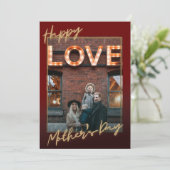 Happy Mothers Day Gold Foil Texture Carte photo (Debout devant)