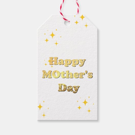 Happy mothers day. Gold simple script calligraphy Cadeaulabel (Voorkant)