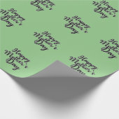 Happy Mothers Day Green Wrapping Paper Cadeaupapier (Hoek)