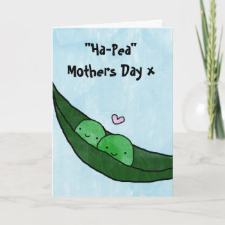 Happy Mothers Day - Hap-Pea Moederdag Kaart