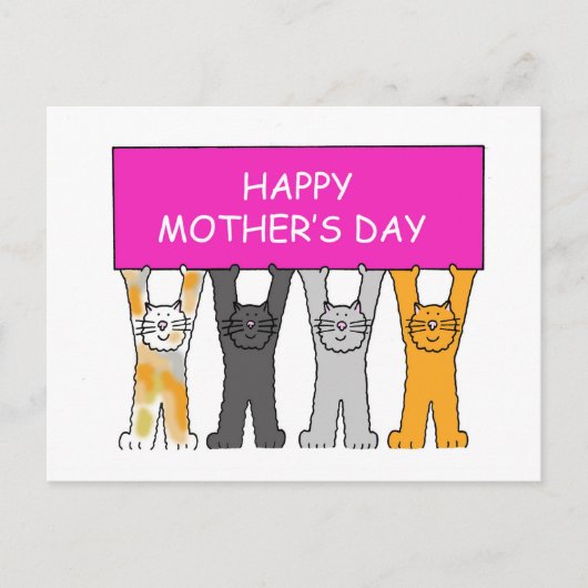 Happy Mothers Day Katten Briefkaart (Voorkant)