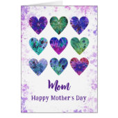 Happy Mothers Day Mam Waterverf Hearts (Voorkant)