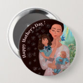 Happy Mothers Day met kinder Button (Voorkant /achterkant)