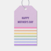 Happy Mothers Day Pastel Regenboog Stripes Cadeaulabel (Voorkant)