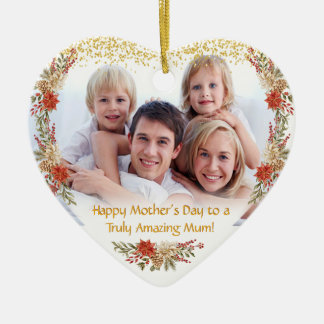 Happy Mothers Day photo Heart Gift Keramisch Ornament