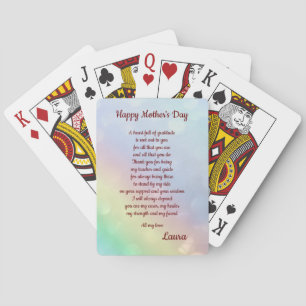 Happy Mothers Day Poem gepersonaliseerd Pokerkaarten