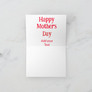 Happy mother's day red add text simple minimal mom bedankkaart