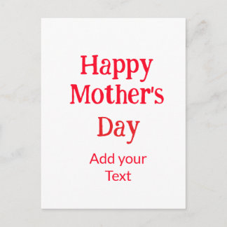 Happy mother's day red add text simple minimal mom briefkaart