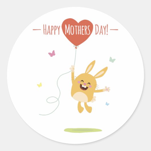 Happy Mothers Day Round Sticker (Devant)