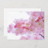 Happy Mothers Day Roze Cherry Tree Briefkaart (Voorkant / Achterkant)