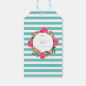 Happy Mothers Day Roze Rose Red White Petunia Cadeaulabel (Achterkant)