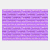 Happy Mothers Day Script Bleke Paarse naam van Giv Inpakpapier Vel (Voorkant 3)