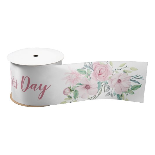 Happy Mothers Day Script Roze Peony Floral Sprays Lint (Spoel)