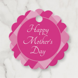 Happy Mother's Day Shades of Pink Stripes Simple Bedankjes Labels