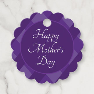 Happy Mother's Day Shades of Purple Stripes Simple Bedankjes Labels