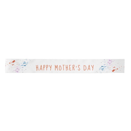 Happy Mothers Day Skinny Font en Paint Spletters Lint (Voorkant)