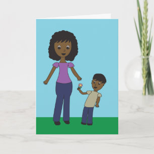 Happy Mothers Day Son African American Personalize Kaart