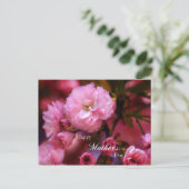 Happy Mothers Day Spring Pink Cherry Blossom Briefkaart (Staand voorkant)