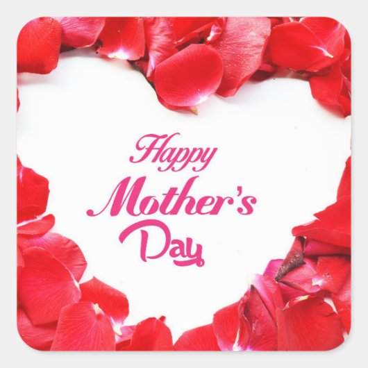 Happy Mothers Day Square Stickers (Voorkant)