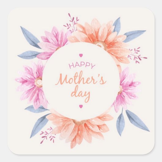 Happy Mothers Day Sticker (Voorkant)