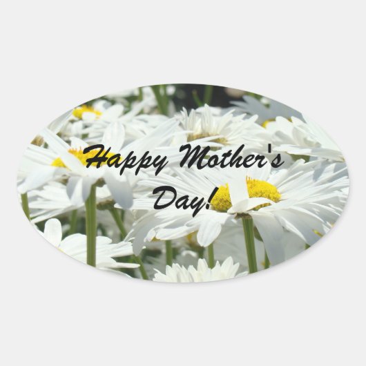 Happy Mothers Day! stickers Daisy Flowers bloemig (Voorkant)