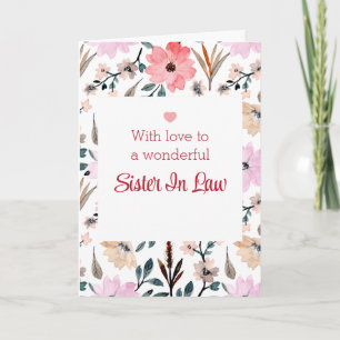 Happy Mothers Day to Sister in Law Waterverf Kaart