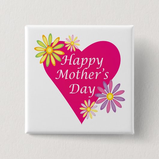 Happy Mothers Day Vierkante Button 5,1 Cm (Voorkant)