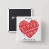 Happy Mothers Day Vierkante Button 5,1 Cm (Voorkant /achterkant)
