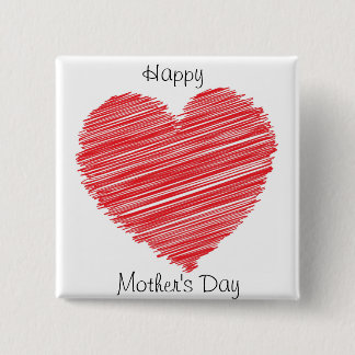 Happy Mothers Day Vierkante Button 5,1 Cm