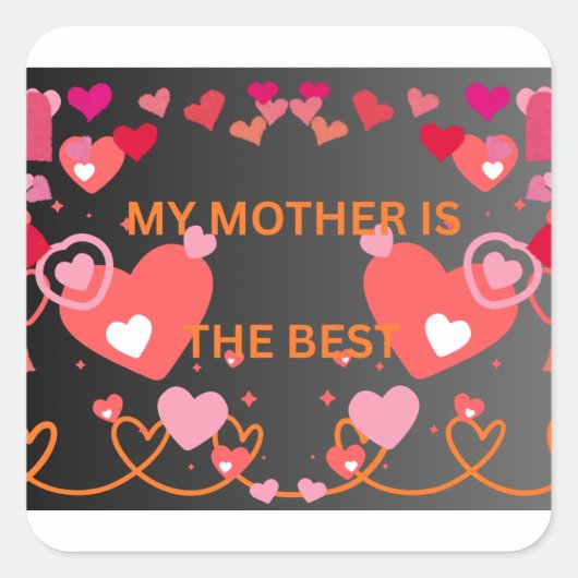 HAPPY MOTHERS DAY  VIERKANTE STICKER (Voorkant)