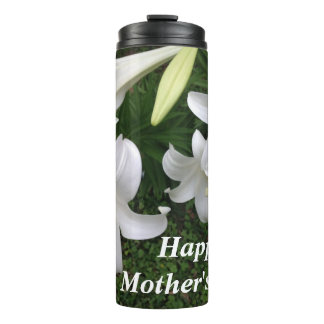 Happy Mother's Day White Lily- Thermosbeker