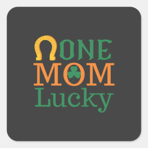 Happy Mothers Day with Love and Flowers Colorful Vierkante Sticker