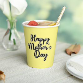 Happy Mothers Day Yellow Papieren Bekers