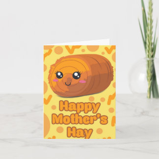 Happy Mother's Hay Puns Moederdag Kaart