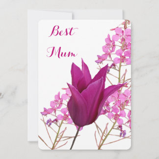 Happy Mother's  roze tulp mooie bloemen Kaart