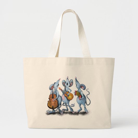 Happy Mouse Music Band Fun Canvas tas (Voorkant)