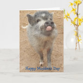 Happy Mudder's Day, Mini Pig Kaart (Gele Bloem)