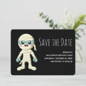 Happy Mummy Halloween Monster Save the Date (Staand voorkant)