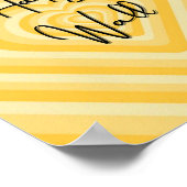 HAPPY Mur affiche murale jaune (Coin)