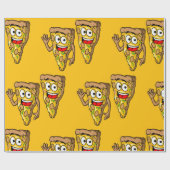 Happy Mushroom Pizza Slices Cadeaupapier (Vlak)