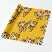 Happy Mushroom Pizza Slices Cadeaupapier (Uitgerold)