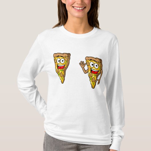 Happy Mushroom Pizza Slices T-shirt (Voorkant)