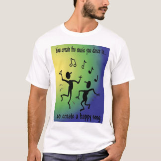 Happy Music - blauw/groen T-shirt