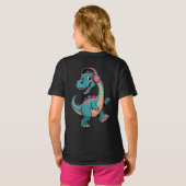 “Happy Musical Dinosaur Cartoon T-Shirt – Kids Fun (Dos entier)