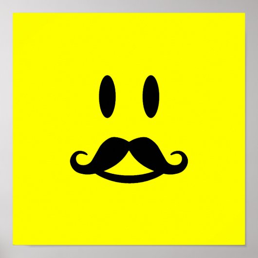 Happy Mustache poster personnalisé (Devant)