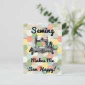 Happy  naaien briefkaart (Staand voorkant)