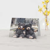 Happy Name Dagkaart met leuke beren Kaart (Gele Bloem)