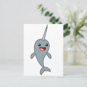 Happy Narwhal Briefkaart (Staand voorkant)