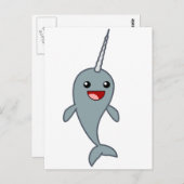 Happy Narwhal Briefkaart (Voorkant / Achterkant)