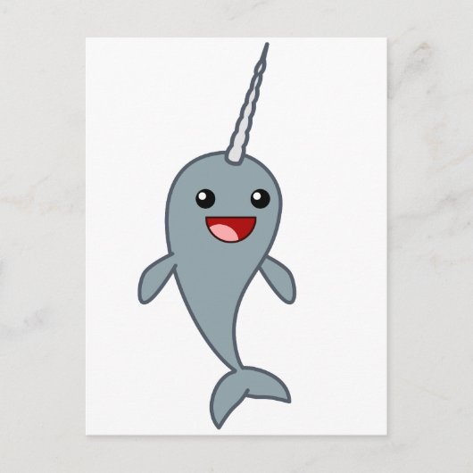 Happy Narwhal Briefkaart (Voorkant)
